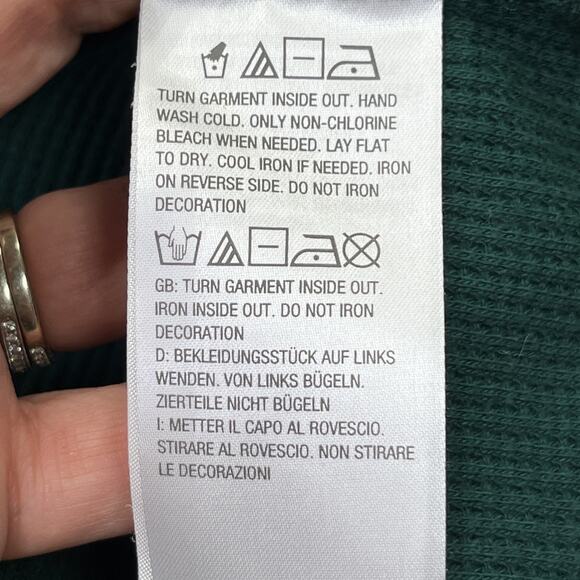 Quacker Factory Womens Thermal Waffleknit Top Size 1X Green Christmas Reindeer - Picture 8 of 11